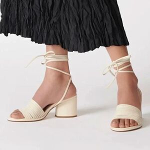 AEYDE Natania Leather Sandals Sz 7 Beige